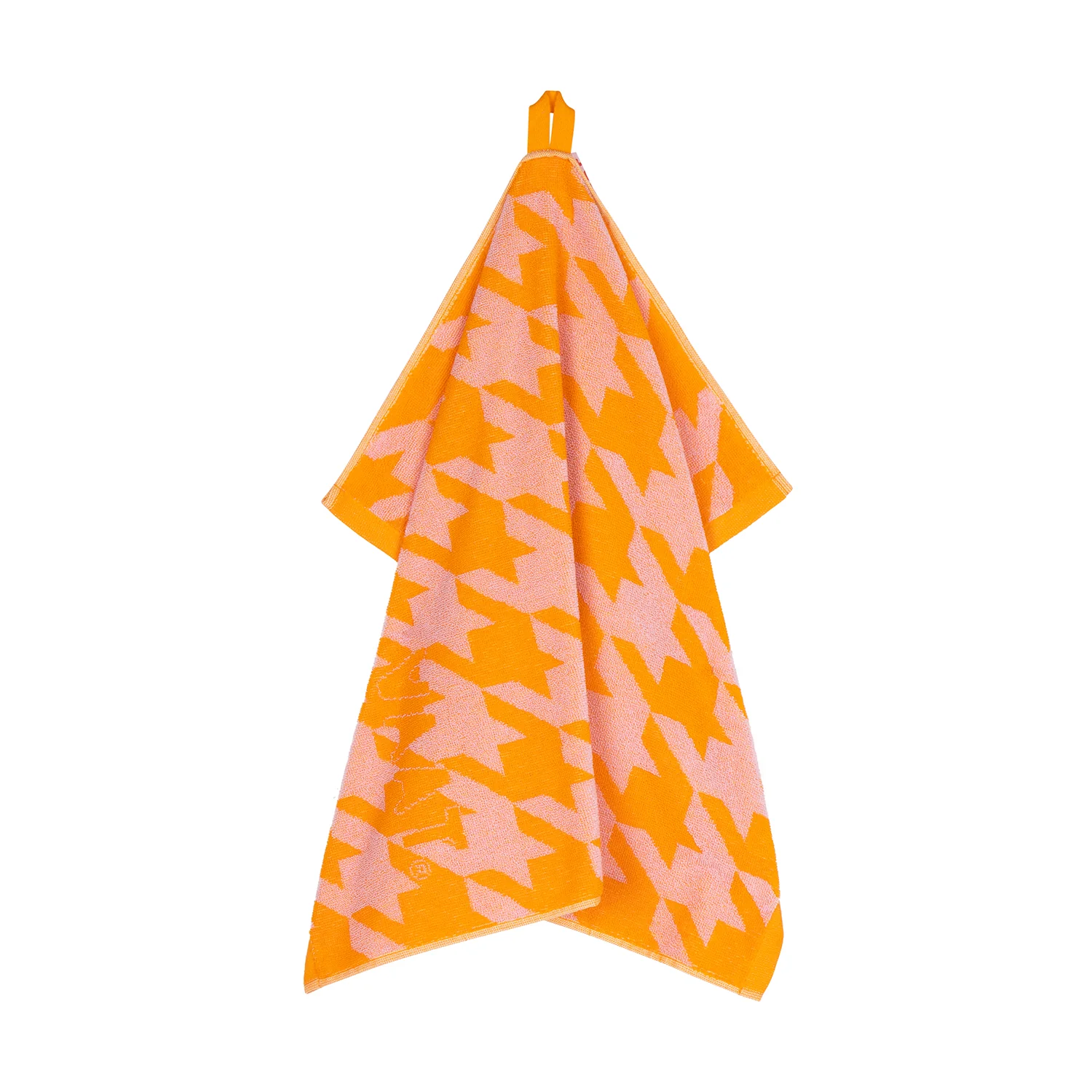 VAAT Thee-en-Keukenhanddoek-Giftset Pied-de-Poule Roze-Oranje - Afbeelding 3