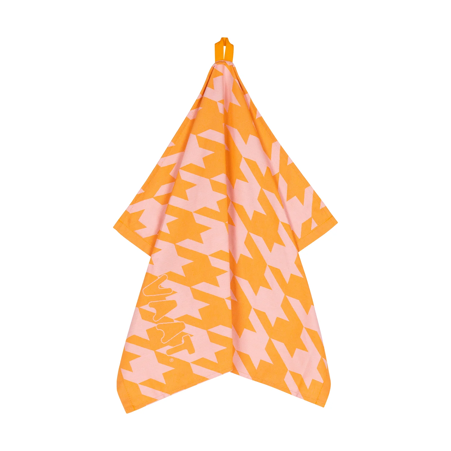 VAAT Thee-en-Keukenhanddoek-Giftset Pied-de-Poule Roze-Oranje - Afbeelding 2