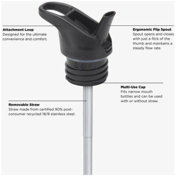 Klean Kanteen Drinkfles-Classic-Narrow 532ml-Flipsportdop-Brushed-Stainless - Afbeelding 2